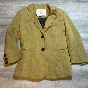 Anthropologie Cartonnier Yellow To A Tee 3/4 Sleeve Blazer Sz M